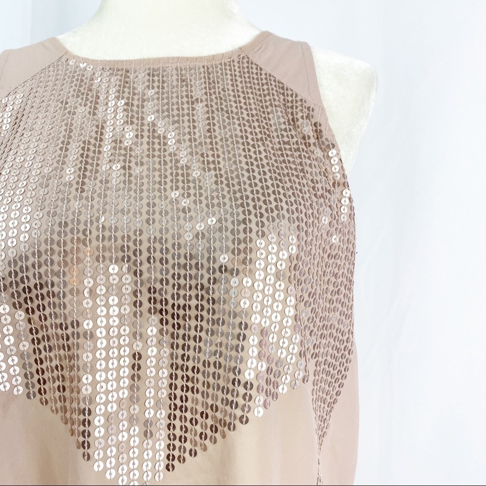 American Eagle Semi Sheer Sequin Zip Top Blouse - Picture 4 of 7